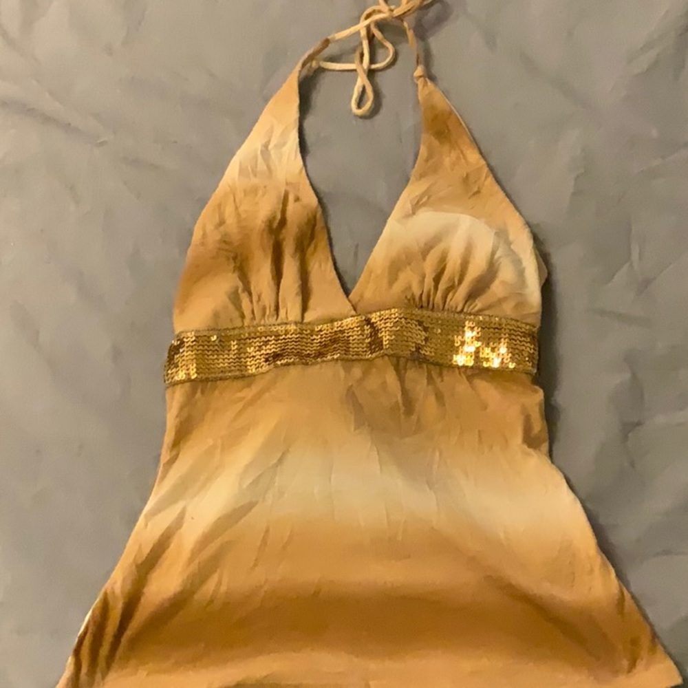 Gold halter top